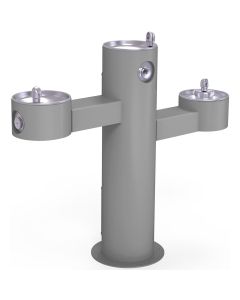 Halsey Taylor 4430FRKGRY Endura II Tubular Outdoor Fountain, Tri-Level Pedestal Non-Filtered Non-Refrigerated, Gray