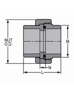Spears 857-005C Union, 1/2 in, Socket, SCH 80/XH, CPVC, FKM O-Ring Seal, Domestic