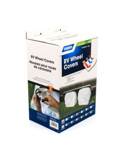 Camco 45323 Wheel & Tire Protector Covers - 30-32", Arctic White  Vinyl, Set/2  Bilingual