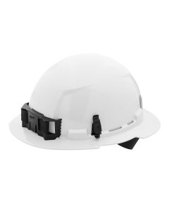 Milwaukee Tool 48-73-1101 White Full Brim Hard Hat W/4Pt Ratcheting Suspension - Type 1, Class E