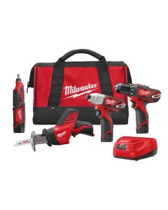 Milwaukee Tool 2497-24 M12 4 Pc. Combo Kit
