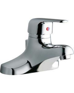 Elkay LK423L4 4" Centerset with Exposed Deck Lavatory Faucet Pop-Up Drain Integral Spout Single Control 4" Wristblade Handle