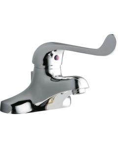 Elkay LK423L7 4" Centerset with Exposed Deck Lavatory Faucet Pop-Up Drain Integral Spout Single Control 7" Wristblade Handle