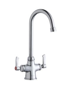 Elkay LK500GN05L2 Single Hole with Concealed Deck Faucet with 5" Gooseneck Spout 2" Lever Handles Chrome