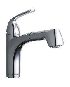 Elkay LKGT1042CR Gourmet Single Hole Bar Faucet Pull-out Spray and Lever Handle Chrome