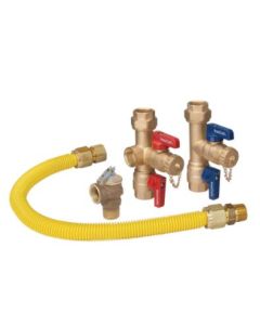 BrassCraft TK30RB21-24X Tankless Water Heater Kit with 3/4 in. IPS Service Valves, 24 in. Gas Connector (290,900 BTU) and PR Valve