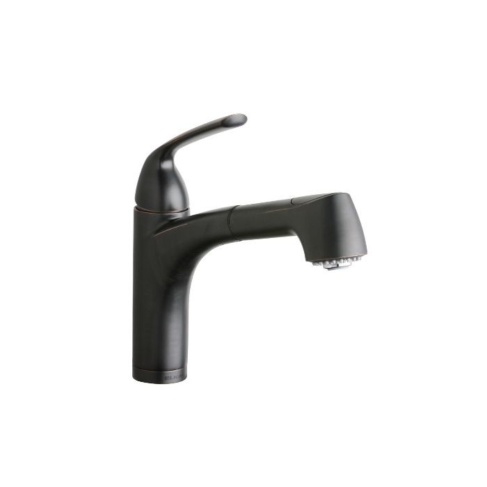 Elkay LKGT1042RB Gourmet Single Hole Bar Faucet Pull-out Spray and Lever Handle Oil Rubbed Bronze