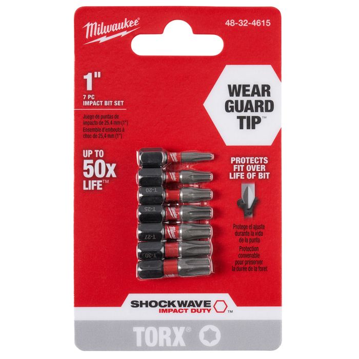 Milwaukee Tool 48-32-4615 SHOCKWAVE™ 7-Piece Impact Torx Insert Bit Set