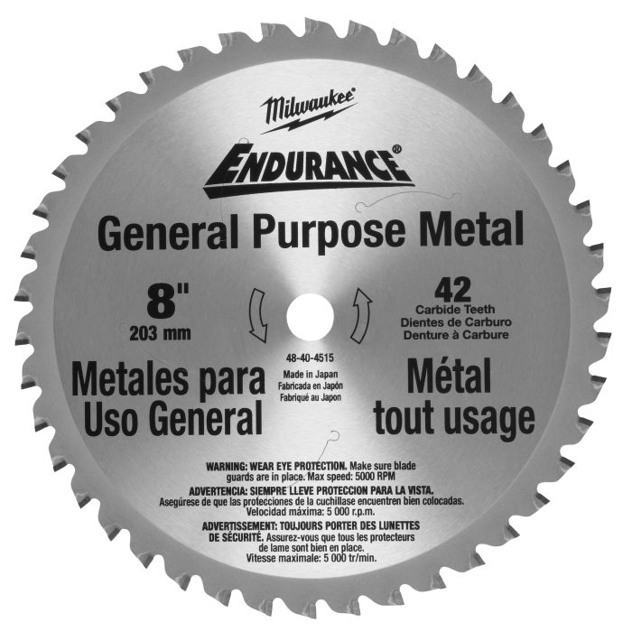 Milwaukee Tool 48-40-4515 8 in. 42 Tooth Dry Cut Cermet Tipped Circular Saw Blade