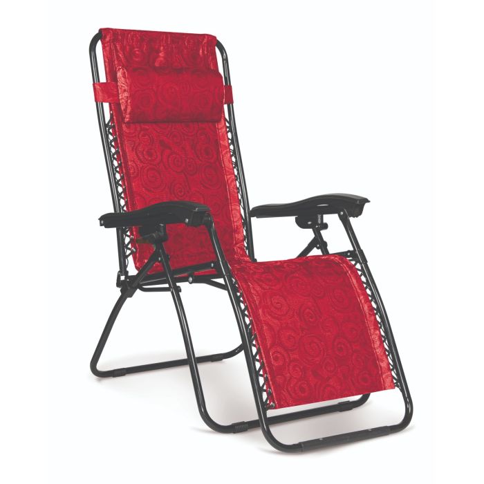 Camco 51813 Zero Gravity Chair - Red Swirl Bilingual