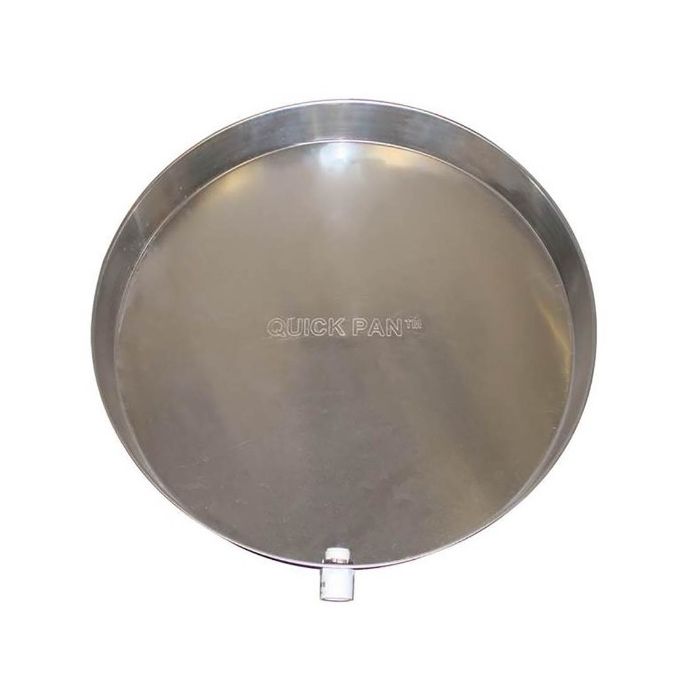 Holdrite QP-22-C Aluminum Water Heater Pan with Drain Fitting, 22 in