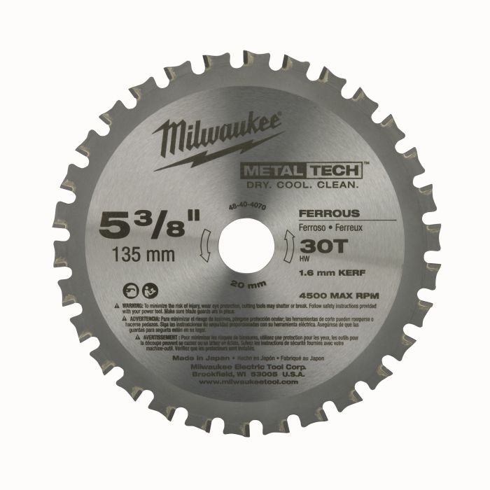 Milwaukee Tool 48-40-4070 5-3/8 in. 30T Ferrous Metal Circular Saw Blade