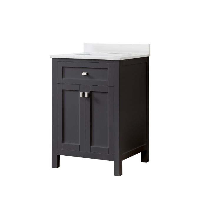 Cahaba CAVJUN24CG Juniper 24 in. Vanity in Charcoal Gray with Engineered Stone Top and Ceramic Basin