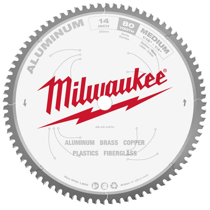 Milwaukee 48-40-4370 14 In. Aluminum Cutting Circular Saw Blade