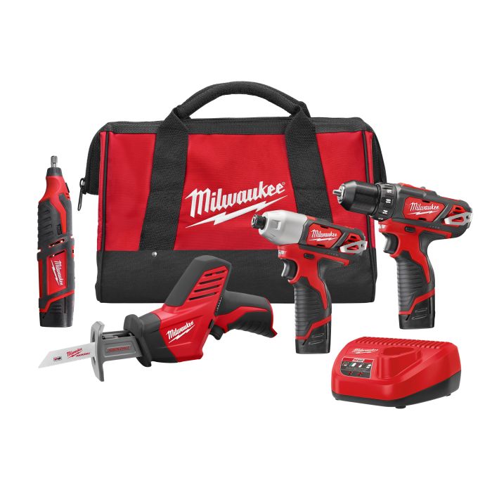 Milwaukee Tool 2497-24 M12 4 Pc. Combo Kit
